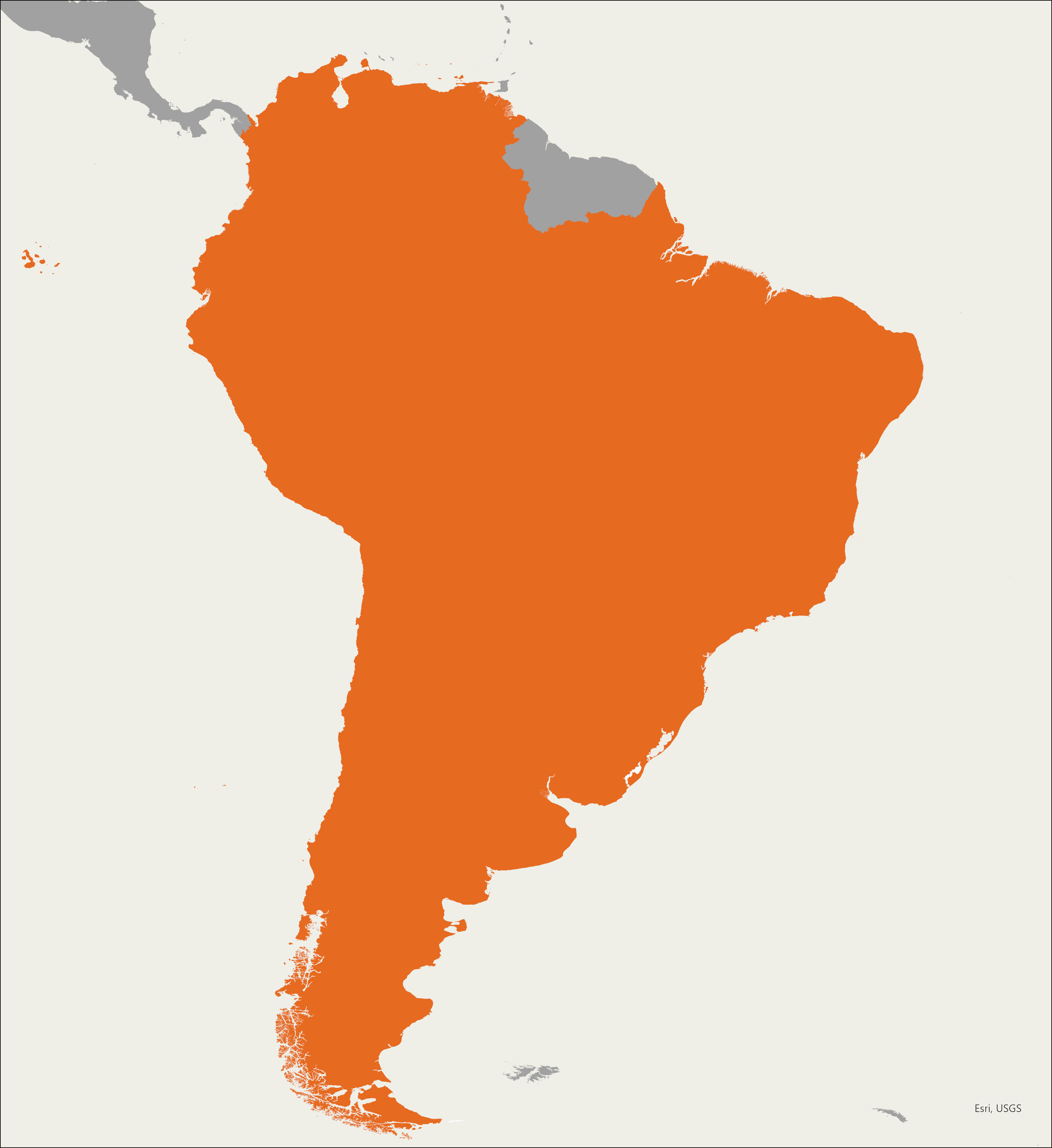 Early Church Mission: South America Map 1851
